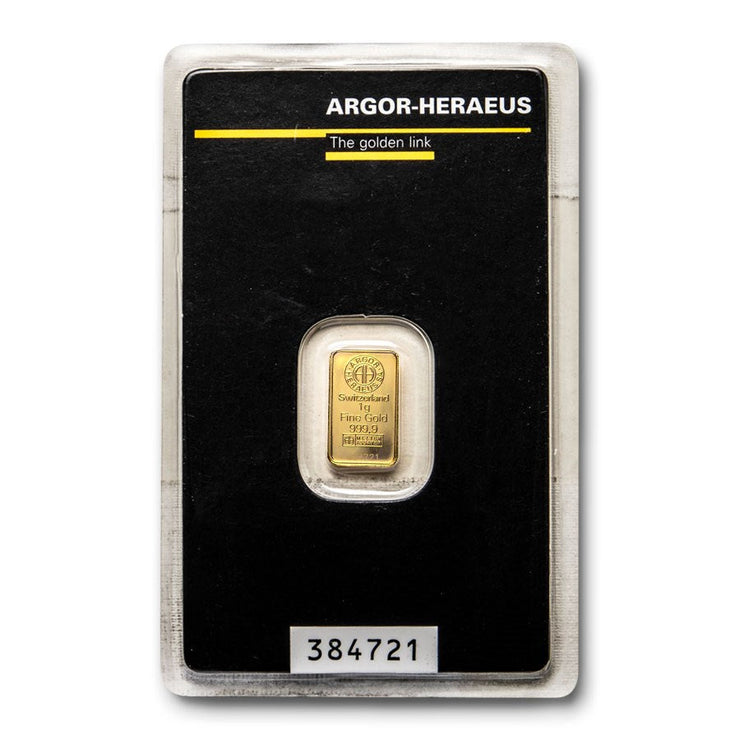 1 Gram Heraeus Gold Bar