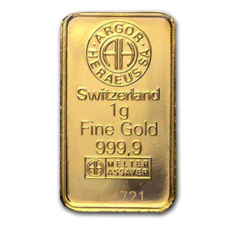 1 Gram Heraeus Gold Bar