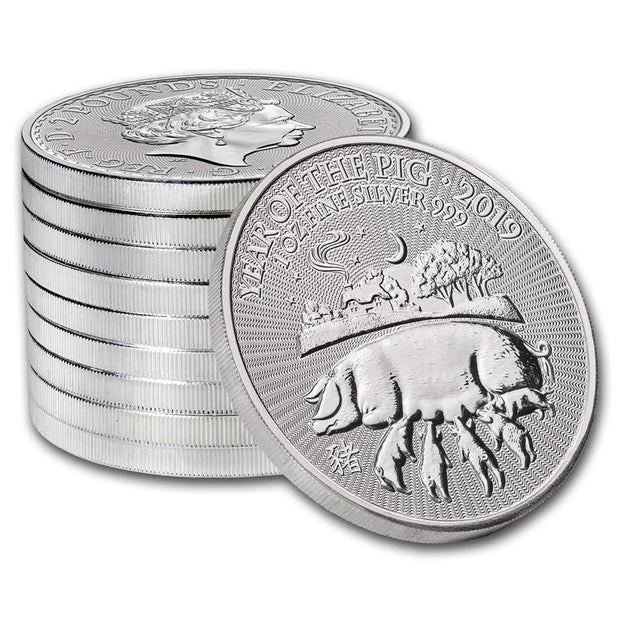 2019 1 oz Royal Mint Silver Lunar Pig